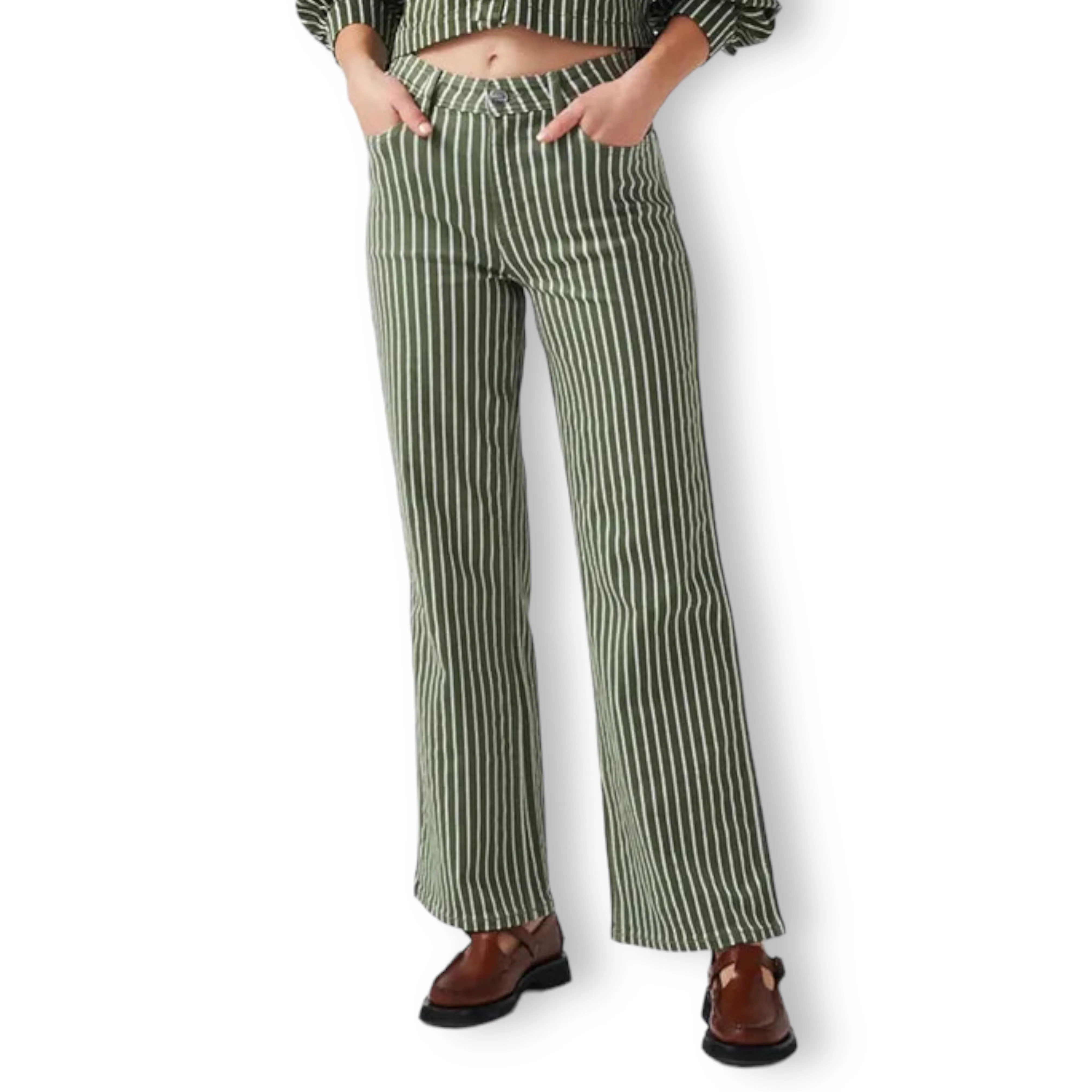 seventy   mochi Mabel Jean Khaki Stripe