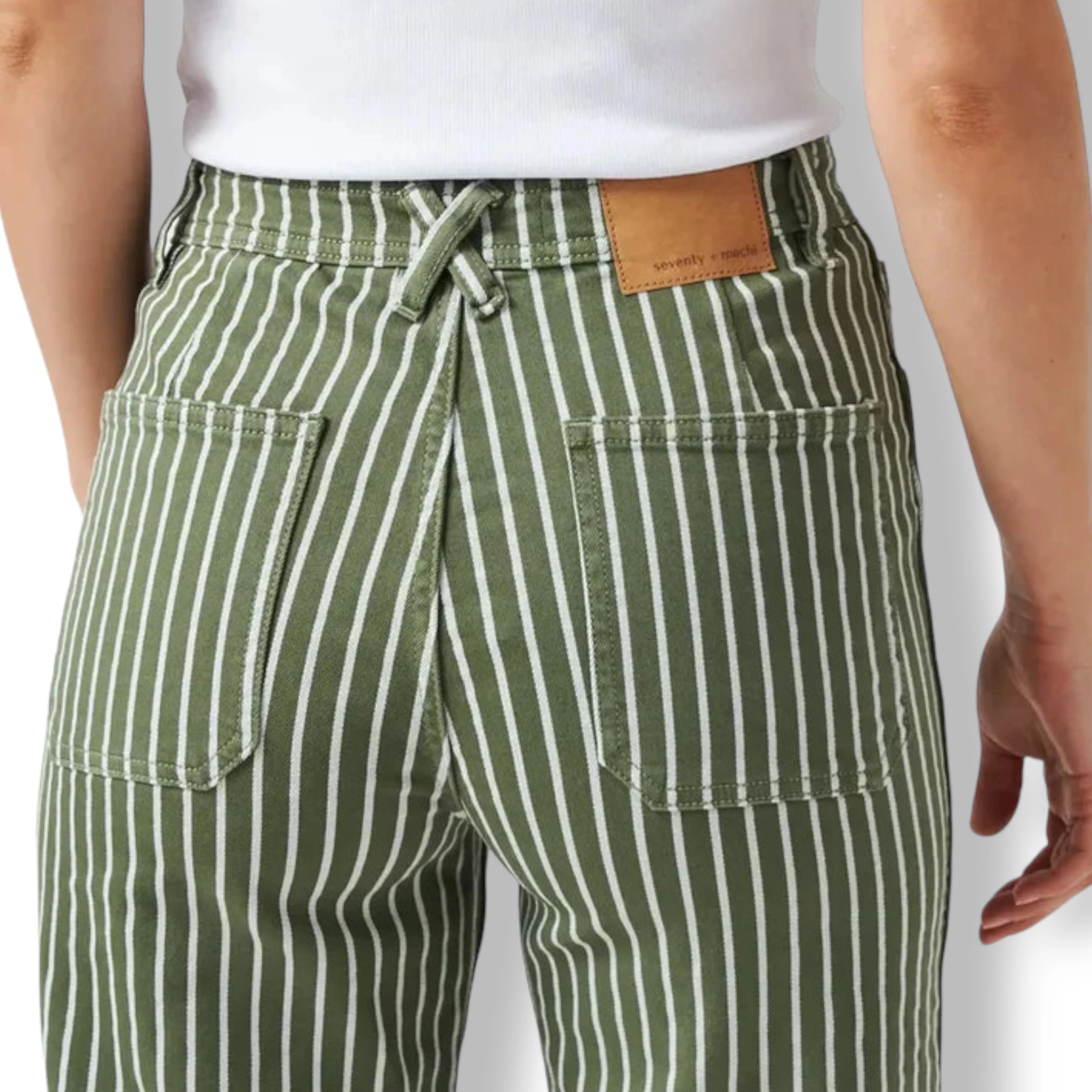 seventy   mochi Mabel Jean Khaki Stripe