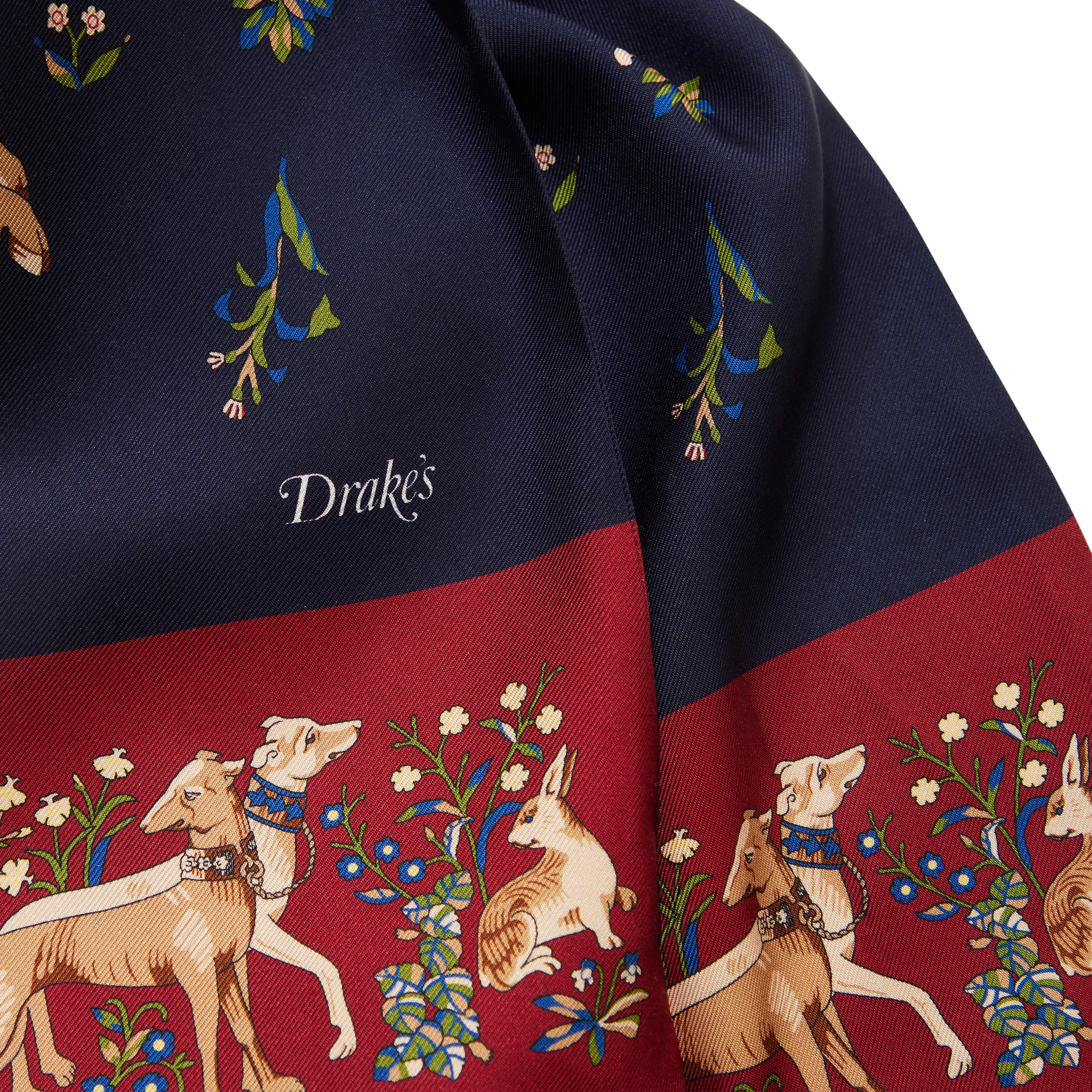 Silk Unicorn Print Tasseled Tubular Scarf