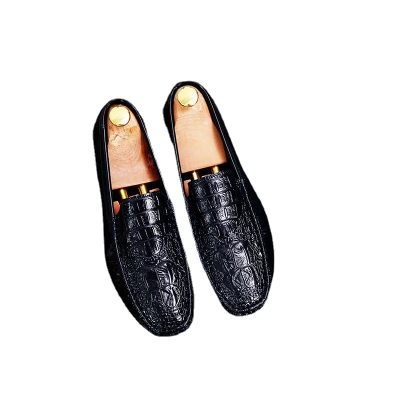 Spring new crocodile pattern peas shoes