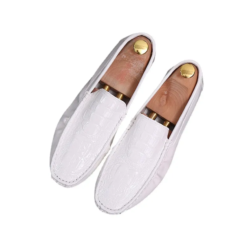 Spring new crocodile pattern peas shoes