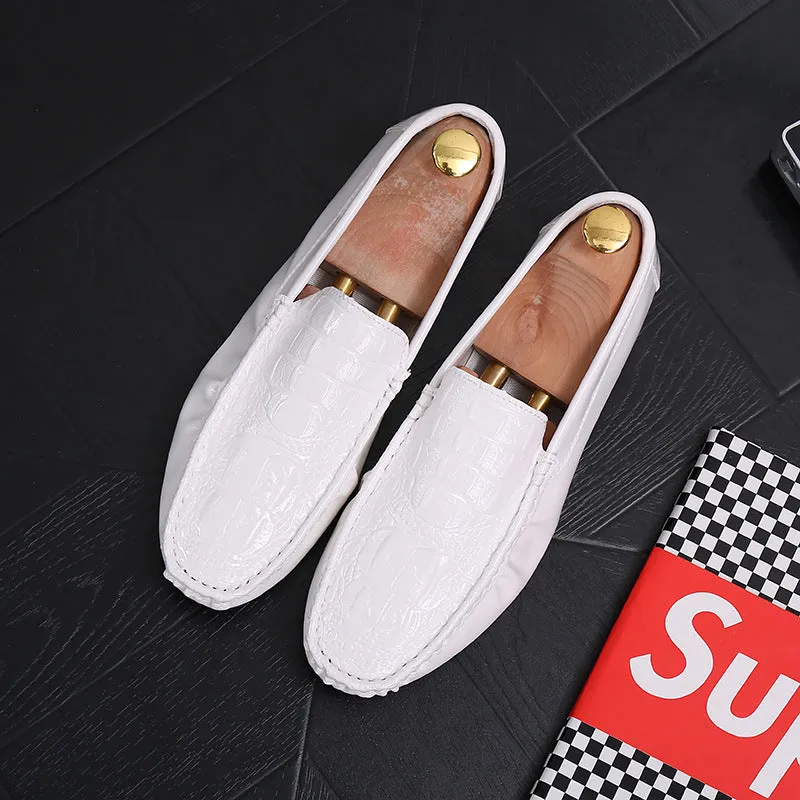 Spring new crocodile pattern peas shoes