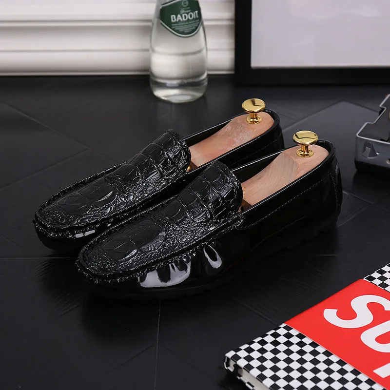 Spring new crocodile pattern peas shoes