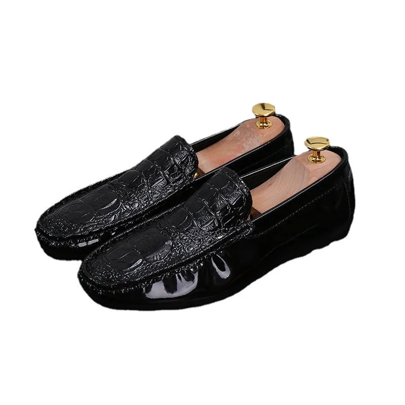 Spring new crocodile pattern peas shoes