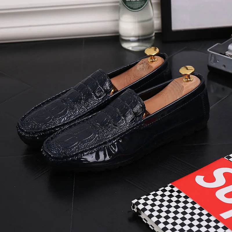 Spring new crocodile pattern peas shoes