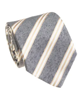 Striped Tie | Grey & Beige