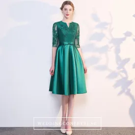 The Anastasia Green Lace Long Sleeves Gown