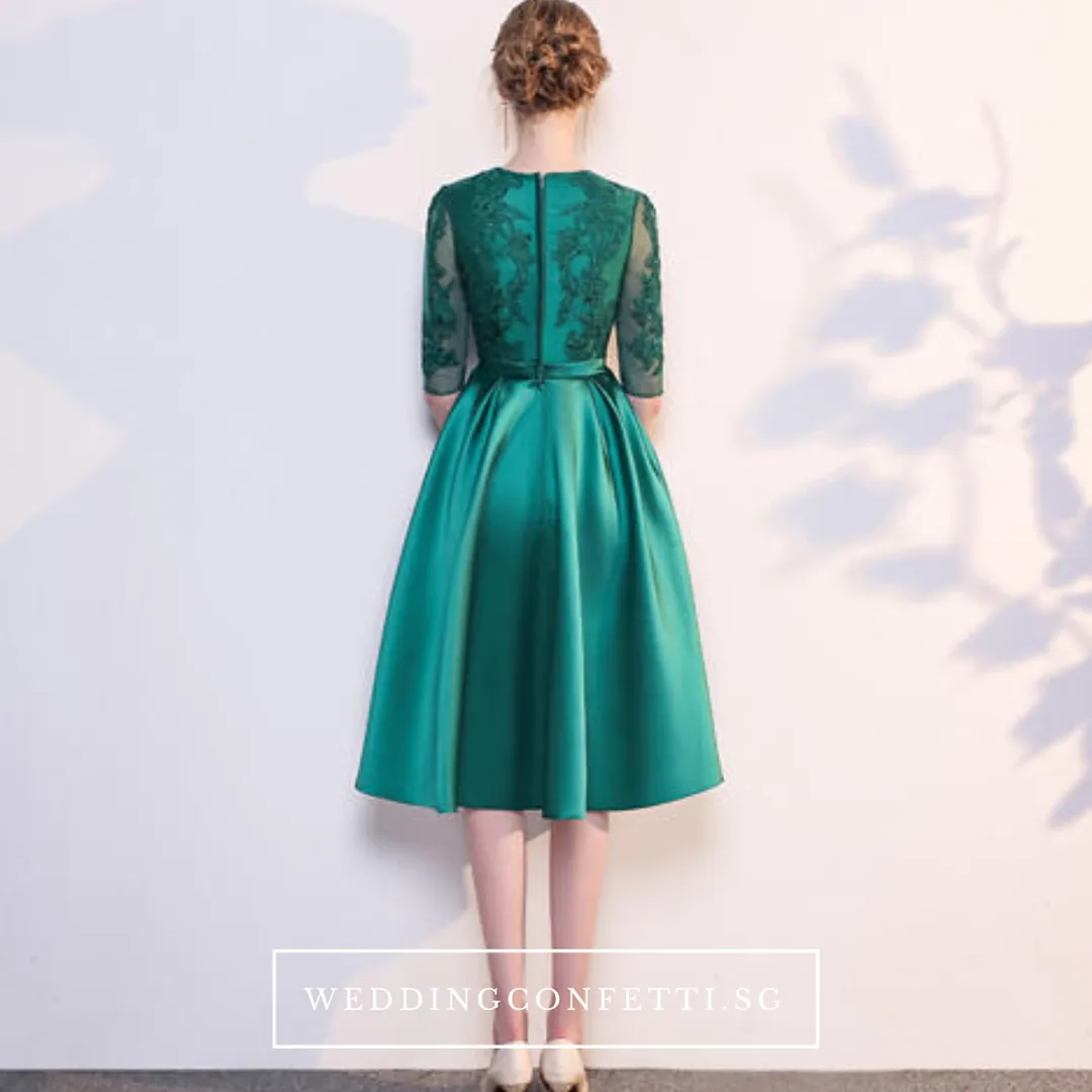 The Anastasia Green Lace Long Sleeves Gown