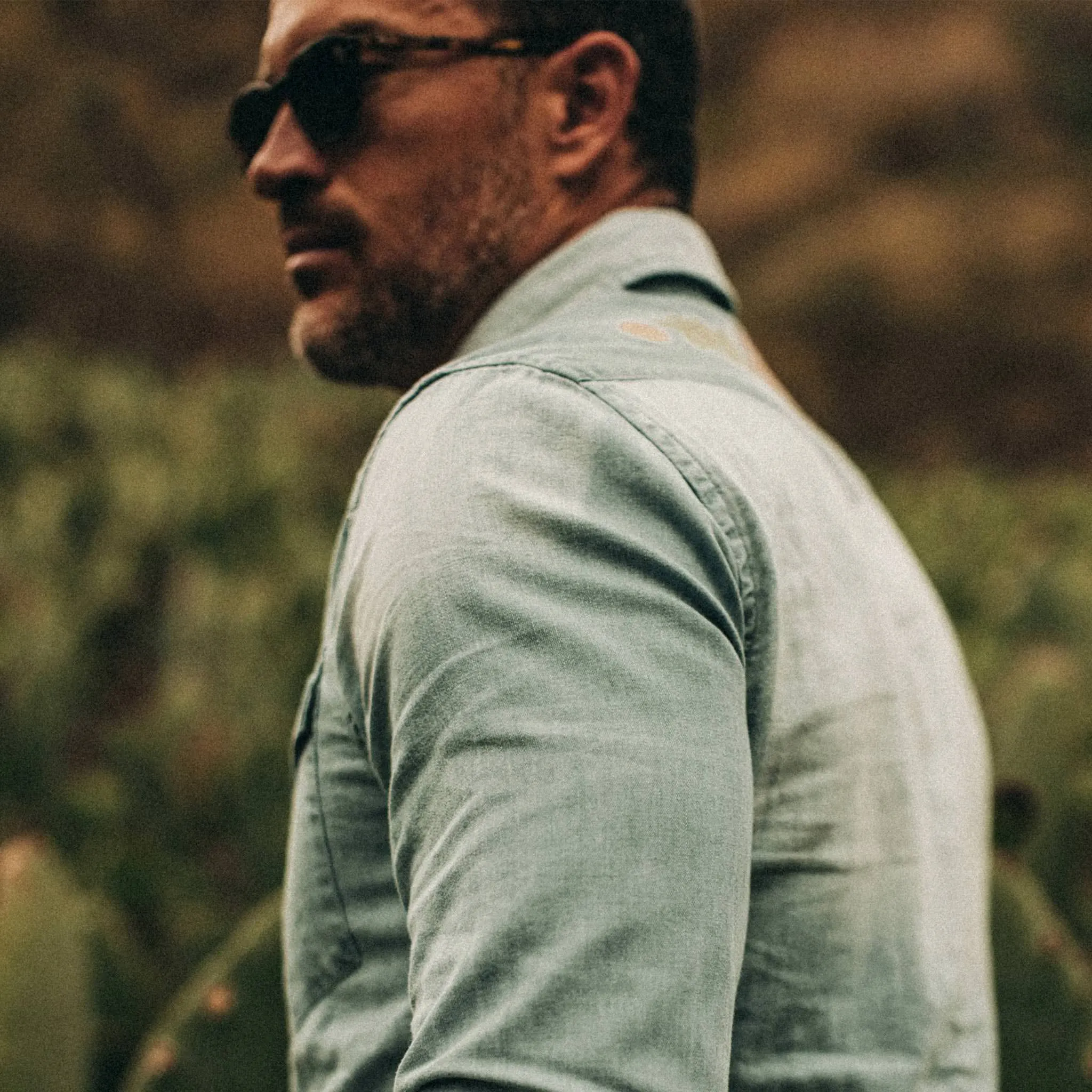 The Embroidered Western Shirt in Washed Denim