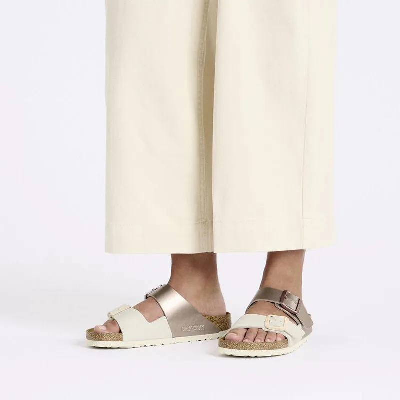 Women's Arizona Split Narrow Eggshell/Metallic Copper Birko-Flor