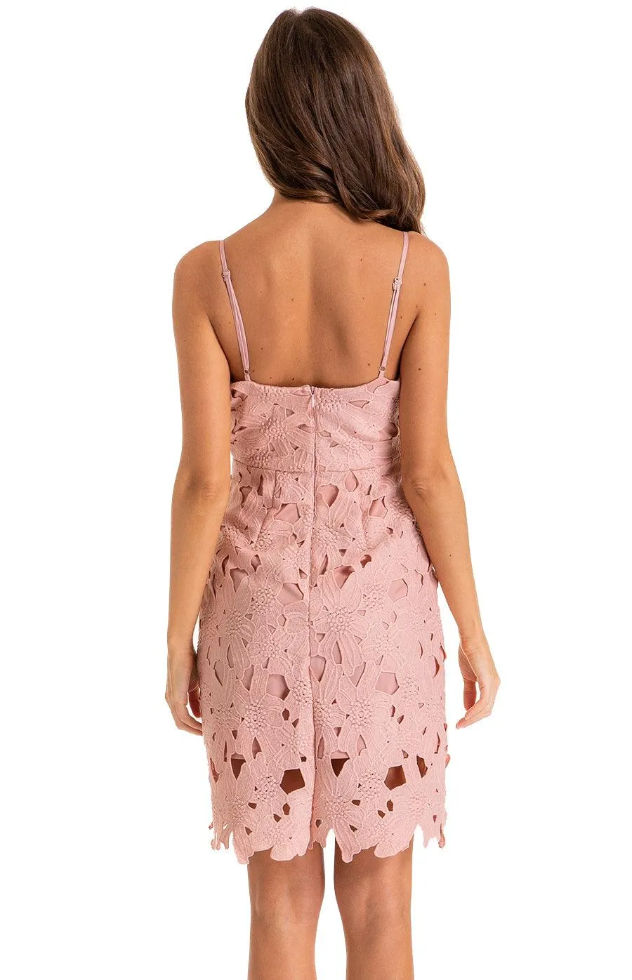 Women’s Blush Embroidery Sunflower Strap Dress